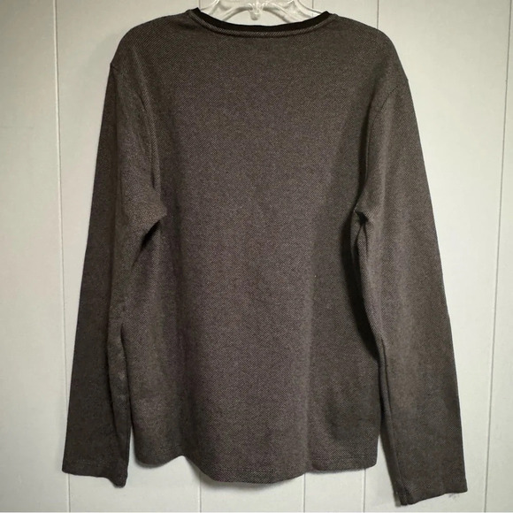MICHAEL KORS Black and Gray Long Sleeve Textured Top Size Large - Picture 2 of 5